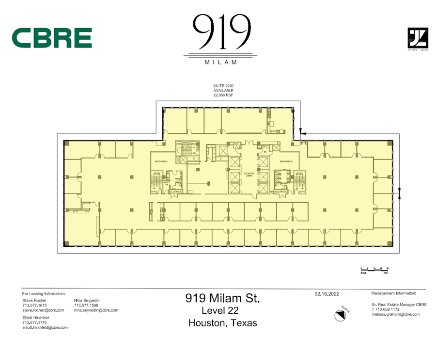 Floor plan - Entire 22nd Floor, Suite 2200 - 919 Milam Street