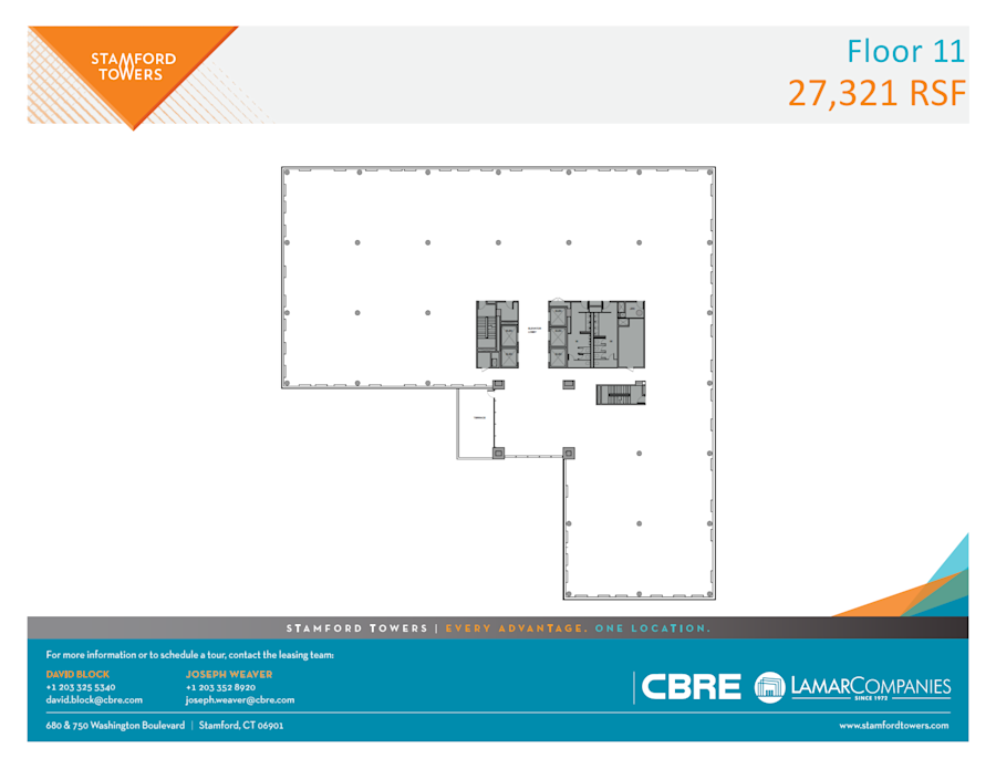 Floor plan - Entire 11th Floor, Suite 1100 - 750 Washington - Stamford Towers - 680 Washington Boulevard