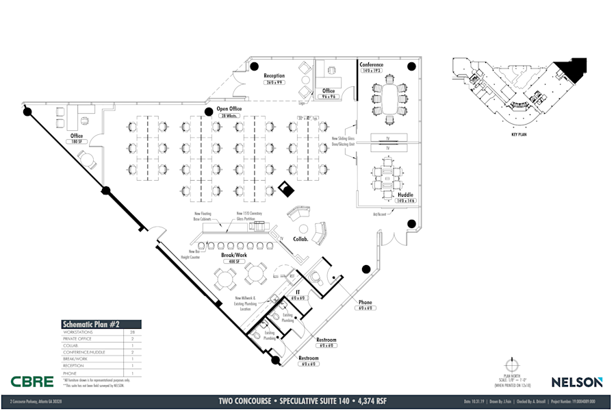 Floor plan - Partial 1st Floor, Suite 140 - Concourse II - The Collective at Concourse - 1 Concourse Parkway