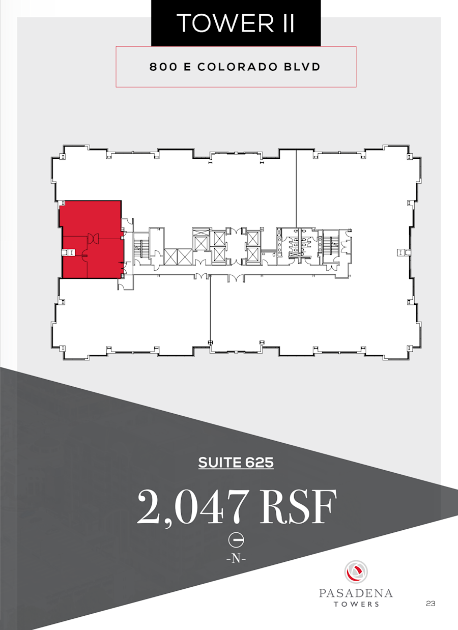 Floor plan - Partial 6th Floor, Suite 625 - Pasadena Towers - 55 South Lake Avenue