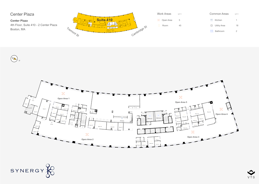 Floor plan - Partial 4th Floor, Suite 410 - 2 Center Plaza - Center Plaza