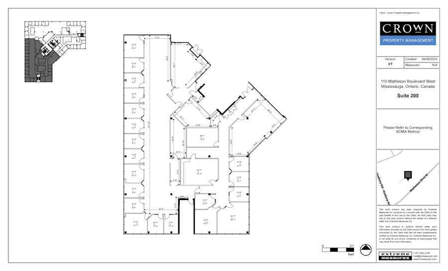 Floor plan - Partial 2nd Floor, Suite 110-200 - Heartland Corporate Centre - 100 Milverton Drive, 90 & 110 Matheson Boulevard West