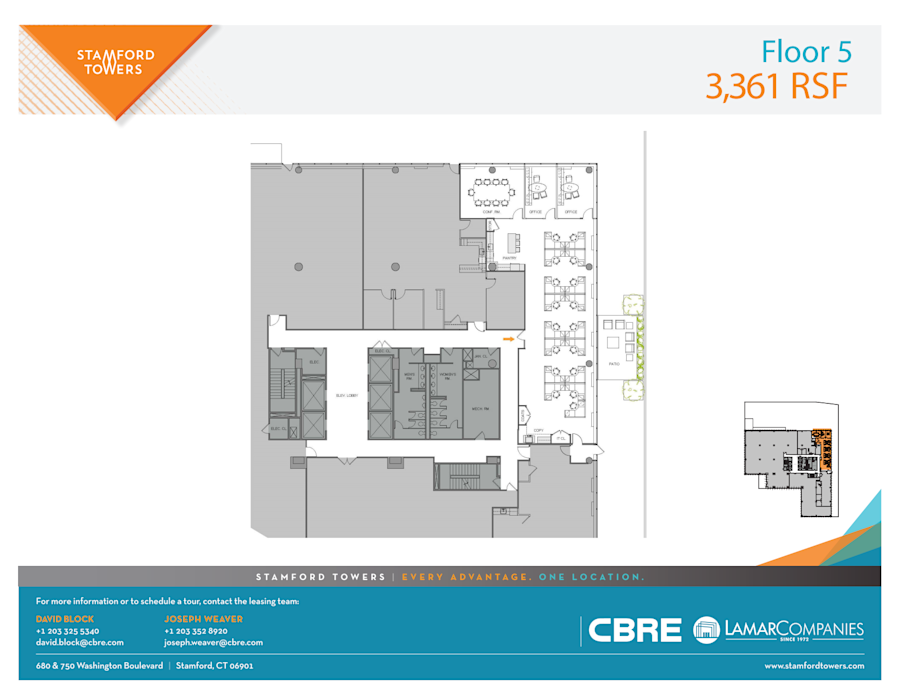 Floor plan - Partial 5th Floor, Suite 500 - 750 Washington - Stamford Towers - 680 Washington Boulevard