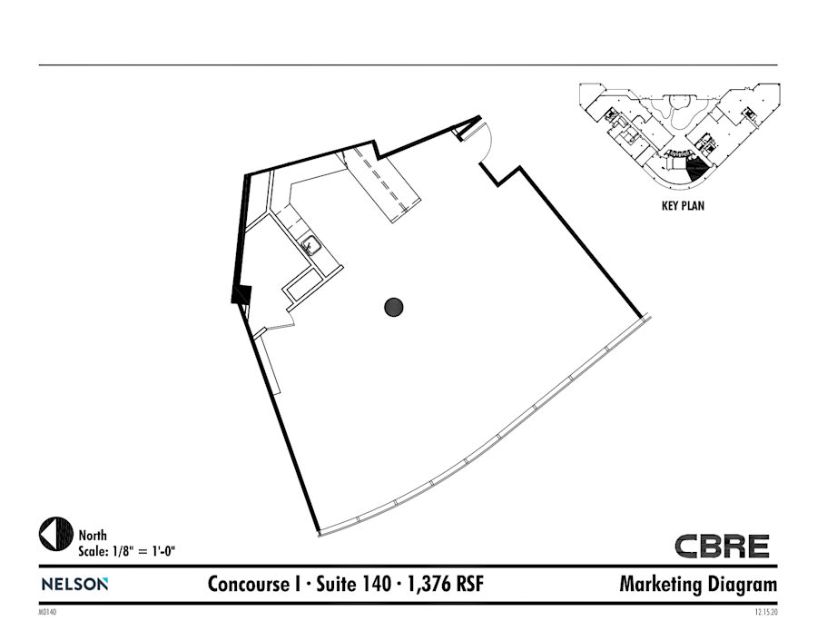 Floor plan - Partial 1st Floor, Suite 140 - Concourse I - The Collective at Concourse - 1 Concourse Parkway