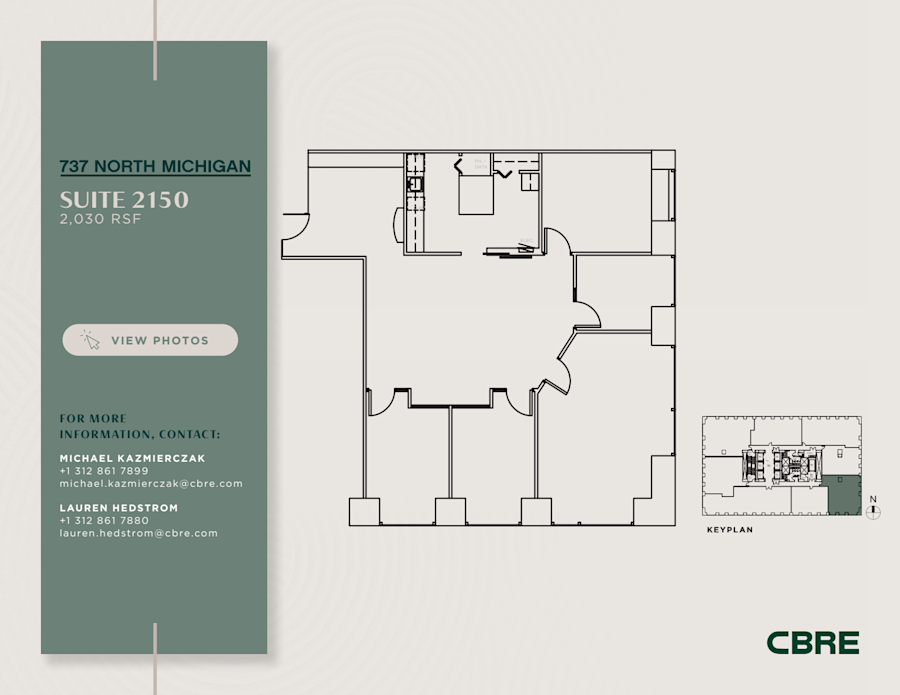 Floor plan - Partial 21st Floor, Suite 2150 - Olympia Center - 737 North Michigan Avenue
