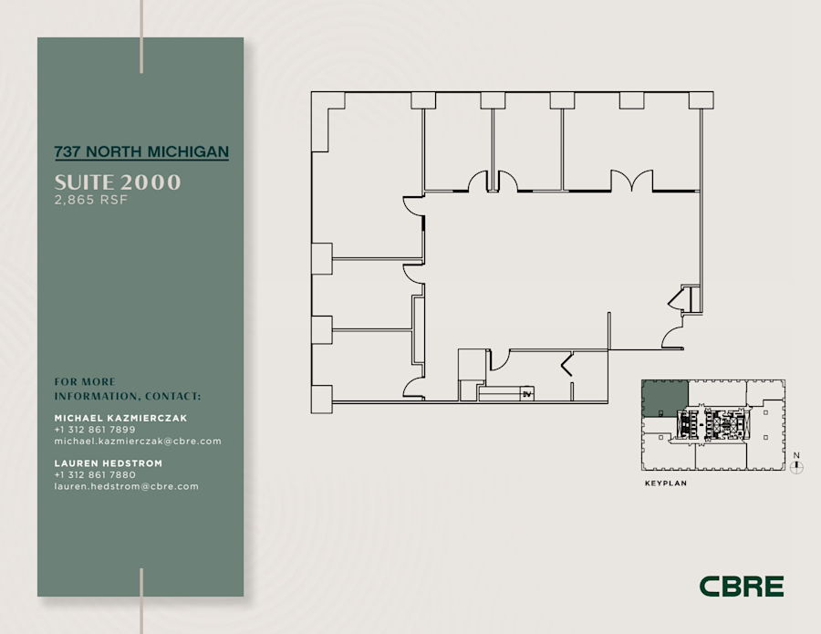 Floor plan - Partial 20th Floor, Suite 2000 - Olympia Center - 737 North Michigan Avenue