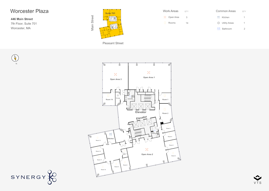 Floor plan - Partial 7th Floor, Suite 701 - The Glass Tower - 446 Main Street