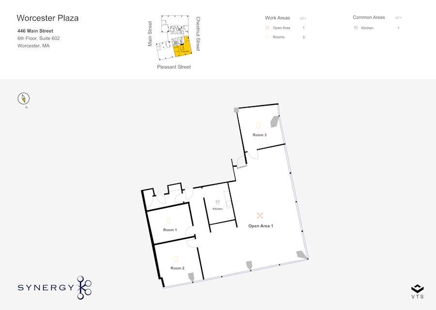 Floor plan - Partial 6th Floor, Suite 602 - The Glass Tower - 446 Main Street