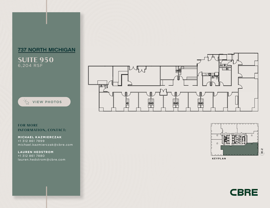 Floor plan - Partial 9th Floor, Suite 950 - Olympia Center - 737 North Michigan Avenue