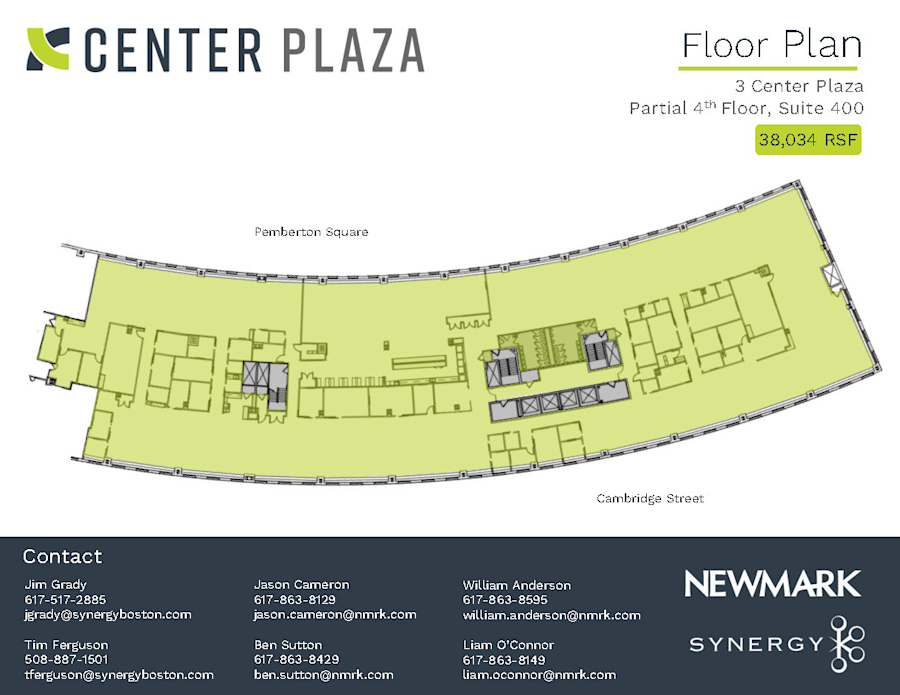 Floor plan - Partial 4th Floor, Suite 410 - 2 Center Plaza - Center Plaza