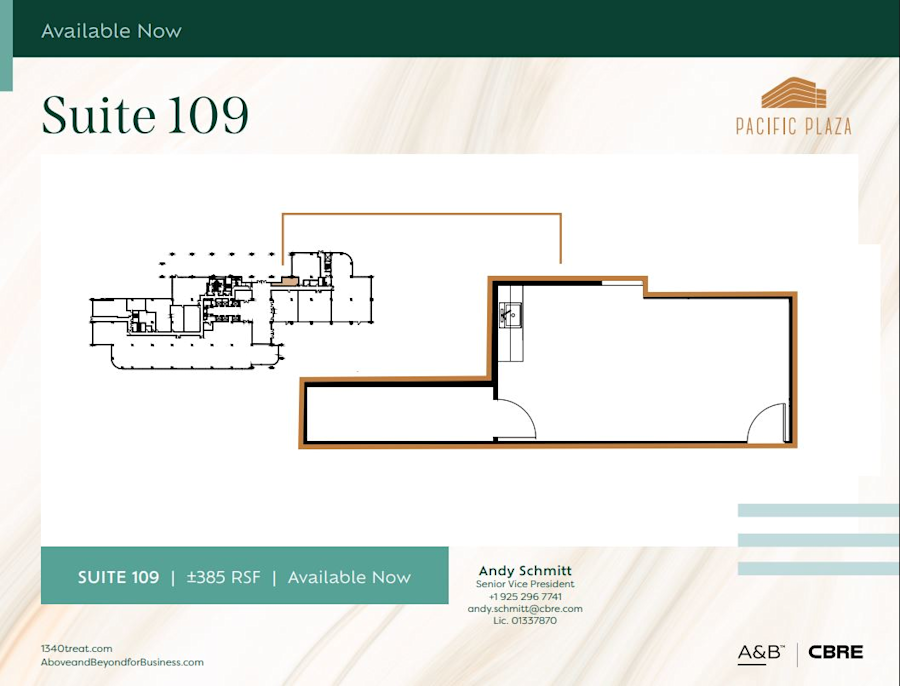 Floor plan - Partial 1st Floor, Suite 109 - Pacific Plaza - 1340 Treat Boulevard