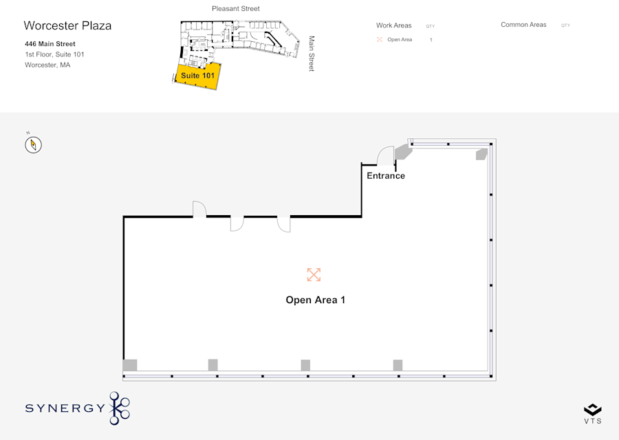 Floor plan - Partial 1st Floor, Suite 101 - The Glass Tower - 446 Main Street
