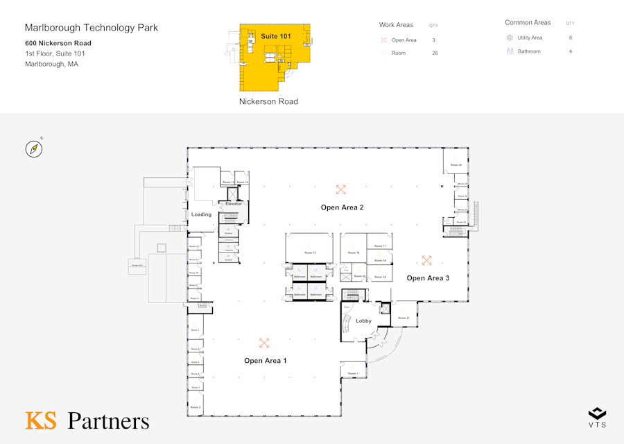 Floor plan - Entire 1st Floor, Suite 101 - Marlborough Technology Park - 600 Nickerson Road