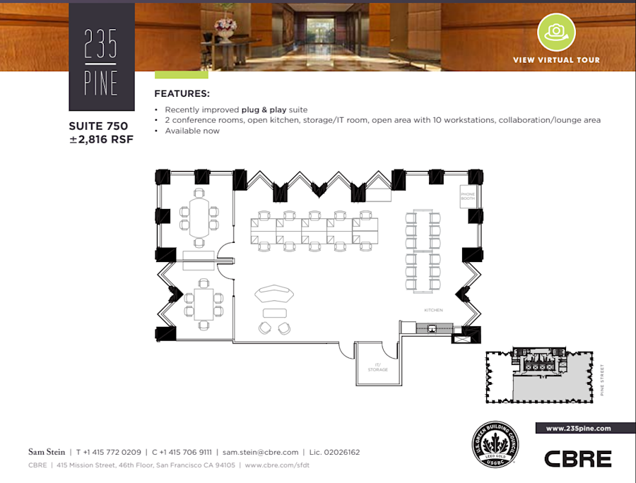 Floor plan - Partial 7th Floor, Suite 750 - 235 Pine Street