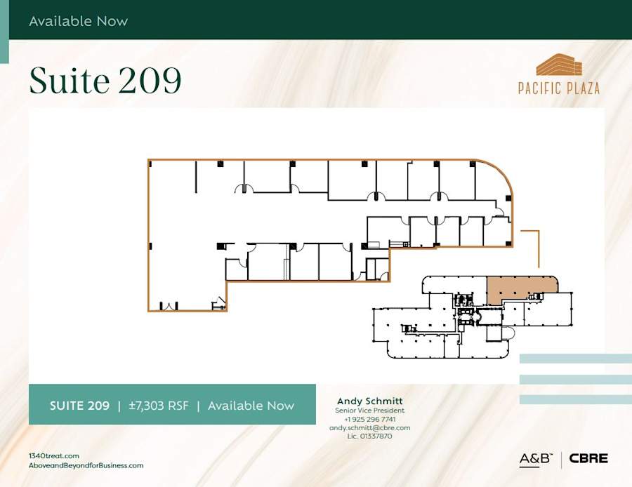 Floor plan - Partial 2nd Floor, Suite 209 - Pacific Plaza - 1340 Treat Boulevard