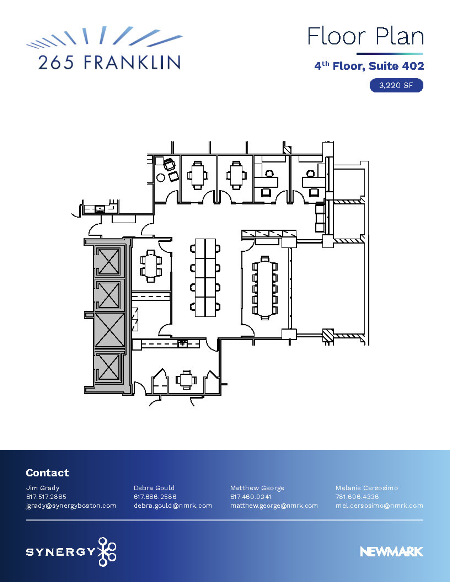 Floor plan - Partial 4th Floor, Suite 402 - 265 Franklin Street