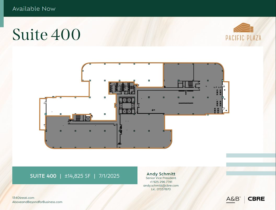 Floor plan - Partial 4th Floor, Suite 400 - Pacific Plaza - 1340 Treat Boulevard