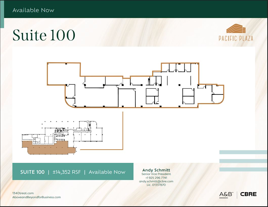 Floor plan - Partial 1st Floor, Suite 100 - Pacific Plaza - 1340 Treat Boulevard