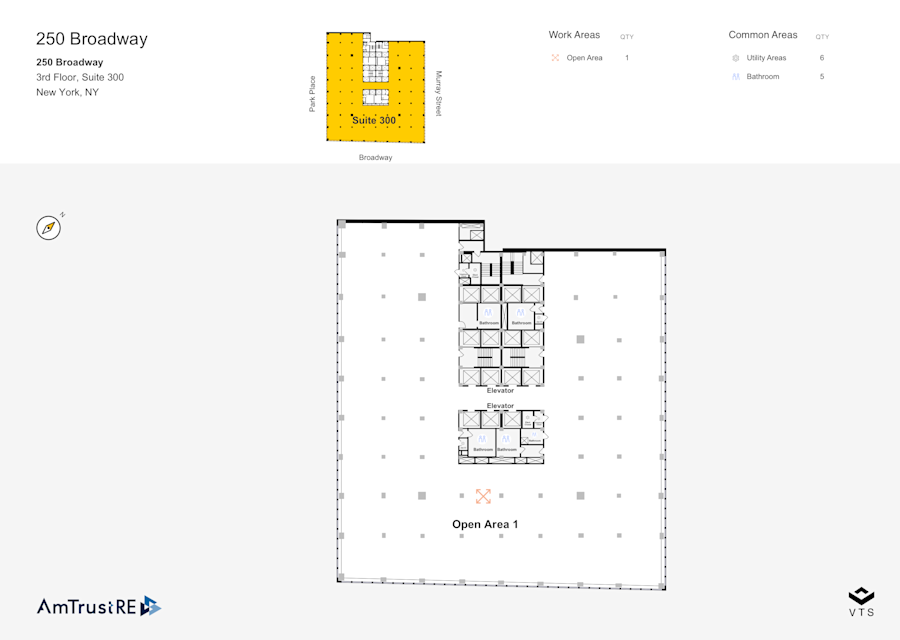 Floor plan - Entire 3rd Floor, Suite 300 - 250 Broadway