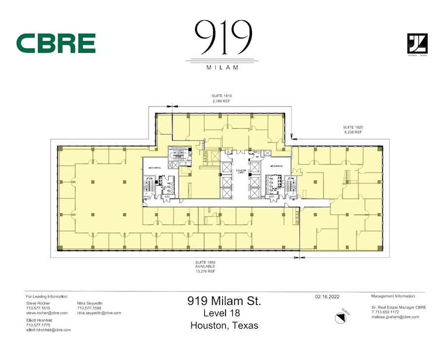 Floor plan - Partial 18th Floor, Suite 1850 - 919 Milam Street