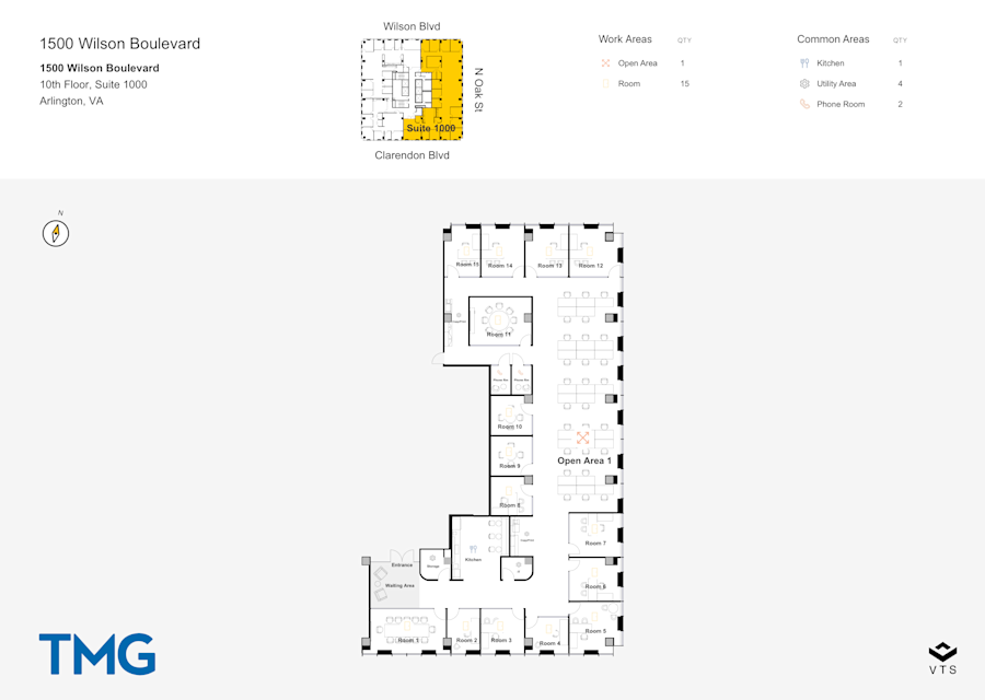 Floor plan - Partial 10th Floor, Suite 1000 - 1500 Wilson Boulevard