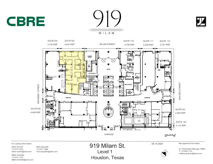 Floor plan - Partial 1st Floor, Suite 103 - 919 Milam Street