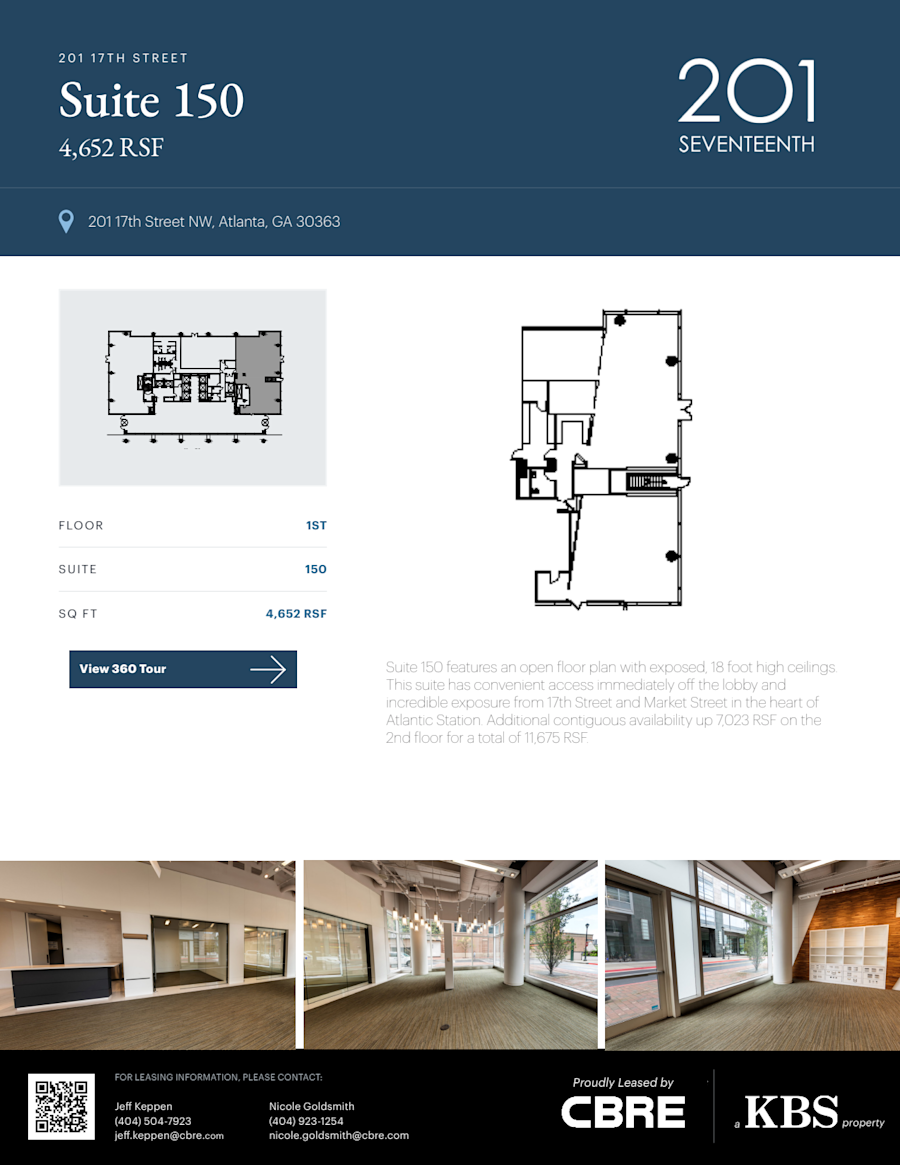 Floor plan - Partial 1st Floor, Suite 150 - 201 17th Street