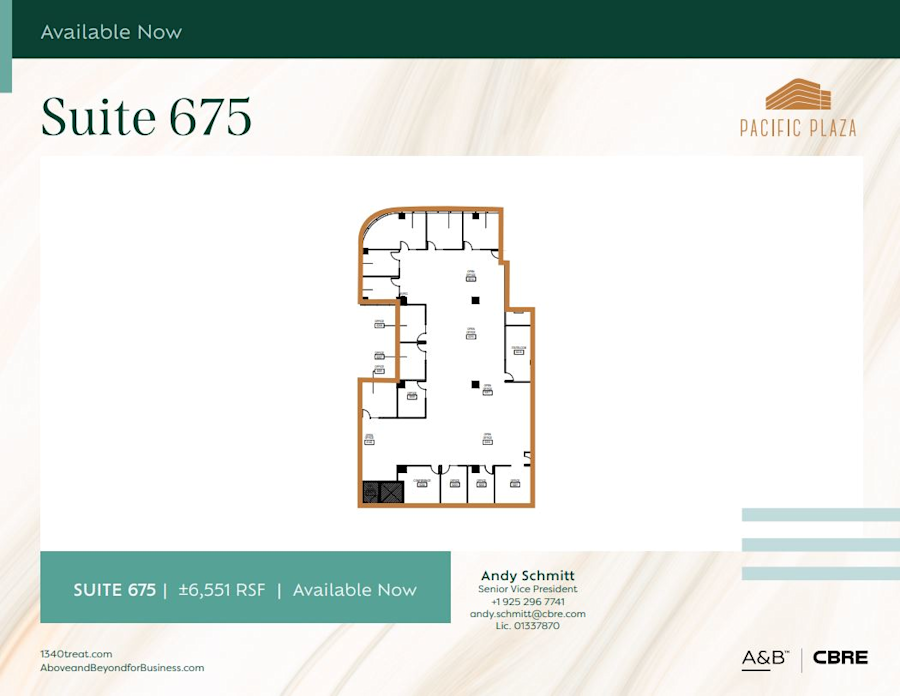 Floor plan - Partial 6th Floor, Suite 675 - Pacific Plaza - 1340 Treat Boulevard