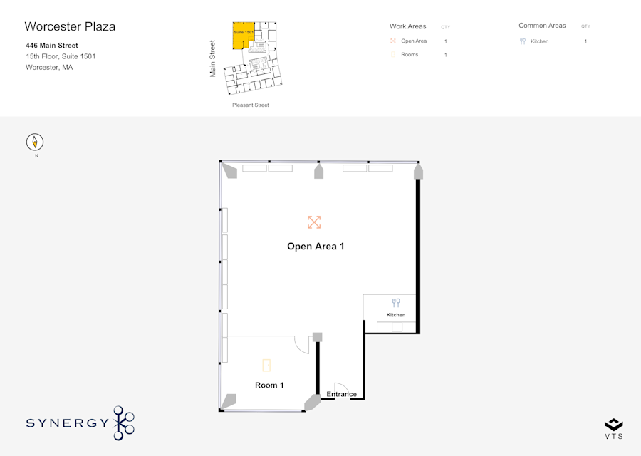 Floor plan - Partial 15th Floor, Suite 1501 - The Glass Tower - 446 Main Street
