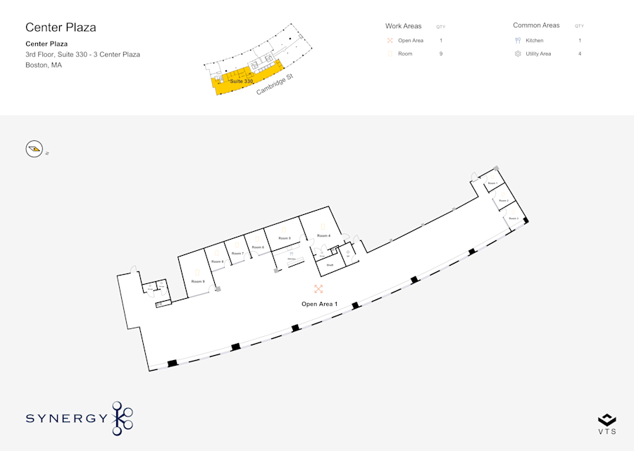 Floor plan - Partial 3rd Floor, Suite 330 - 3 Center Plaza - Center Plaza