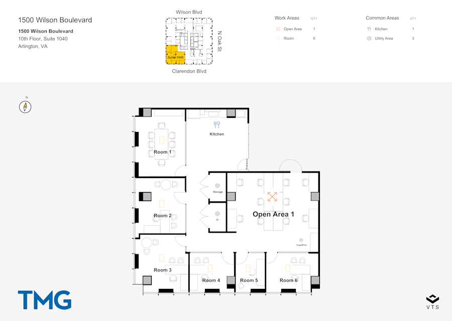 Floor plan - Partial 10th Floor, Suite 1040 - 1500 Wilson Boulevard