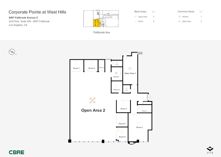 Floor plan - Partial 2nd Floor, Suite 250 - 8407 Fallbrook - Corporate Pointe at West Hills - 8407 Fallbrook Avenue C