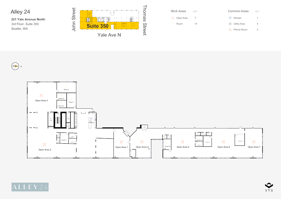 Floor plan - Partial 3rd Floor, Suite 350 - Alley 24 - 221 Yale Avenue North