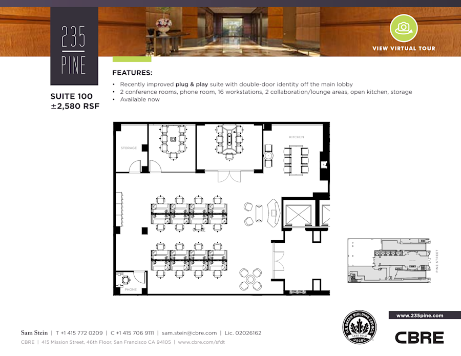 Floor plan - Partial 1st Floor, Suite 100 - 235 Pine Street