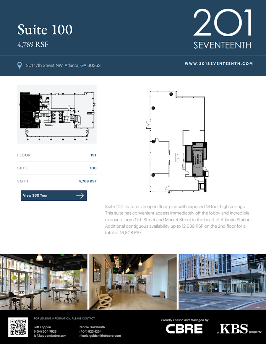 Floor plan - Partial 1st Floor, Suite 100 - 201 17th Street