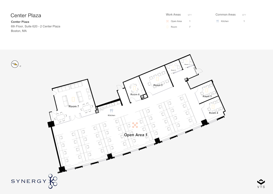 Floor plan - Partial 6th Floor, Suite 620 - 2 Center Plaza - Center Plaza