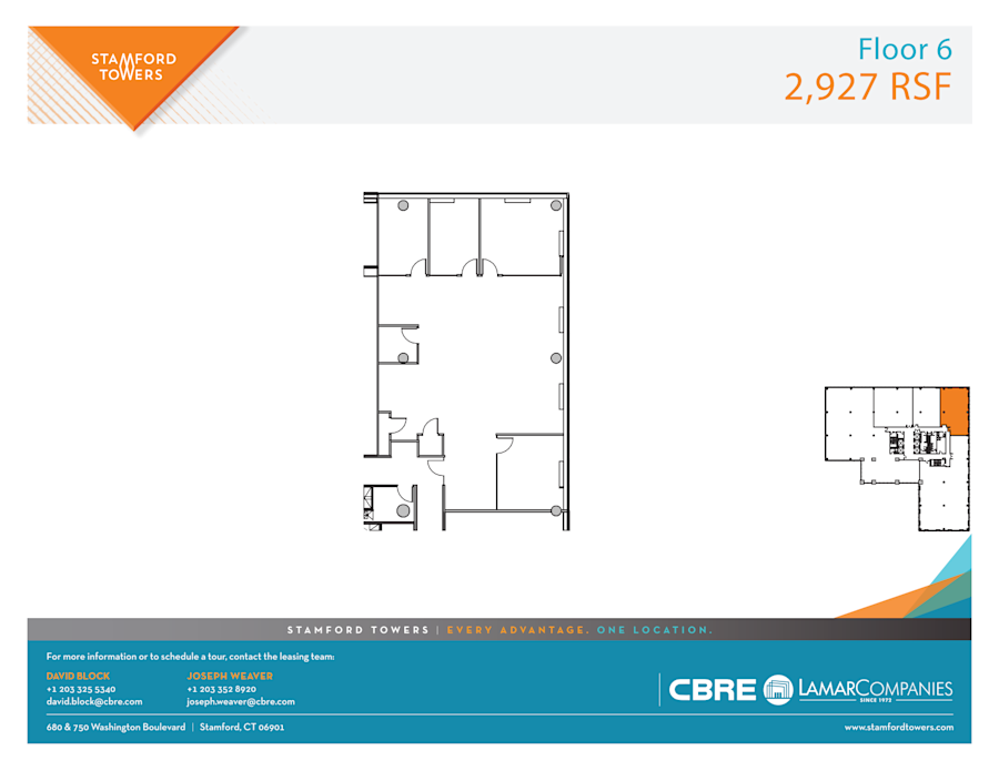Floor plan - Partial 6th Floor, Suite Partial 6th - 750 Washington - Stamford Towers - 680 Washington Boulevard