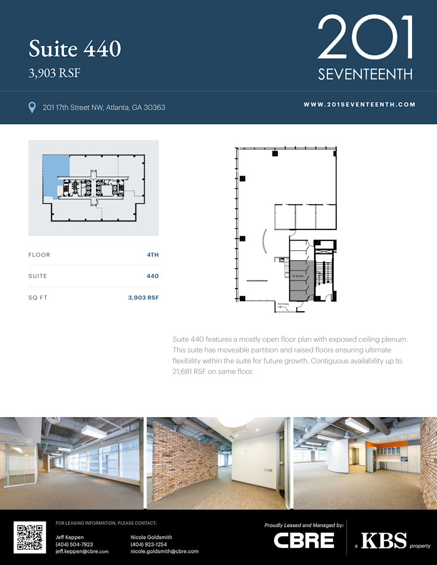 Floor plan - Partial 4th Floor, Suite 440 - 201 17th Street