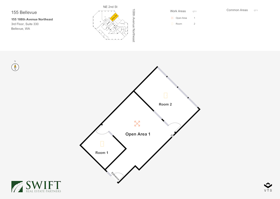 Floor plan - Partial 3rd Floor, Suite 330 - 155 Bellevue - 155 108th Avenue Northeast
