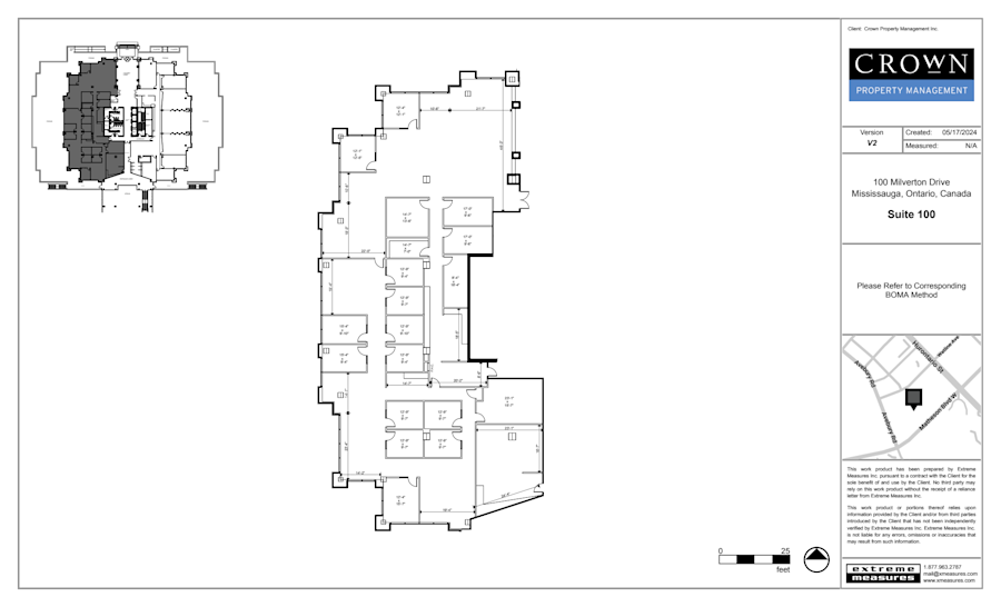 Floor plan - Partial 1st Floor, Suite 100-100 - Heartland Corporate Centre - 100 Milverton Drive, 90 & 110 Matheson Boulevard West