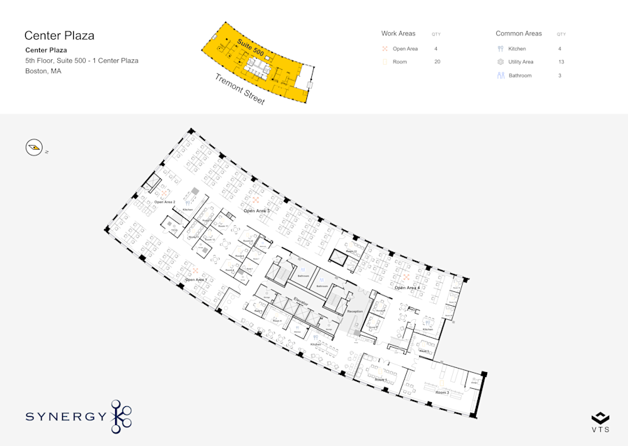 Floor plan - Partial 5th Floor, Suite 500 - 1 Center Plaza - Center Plaza