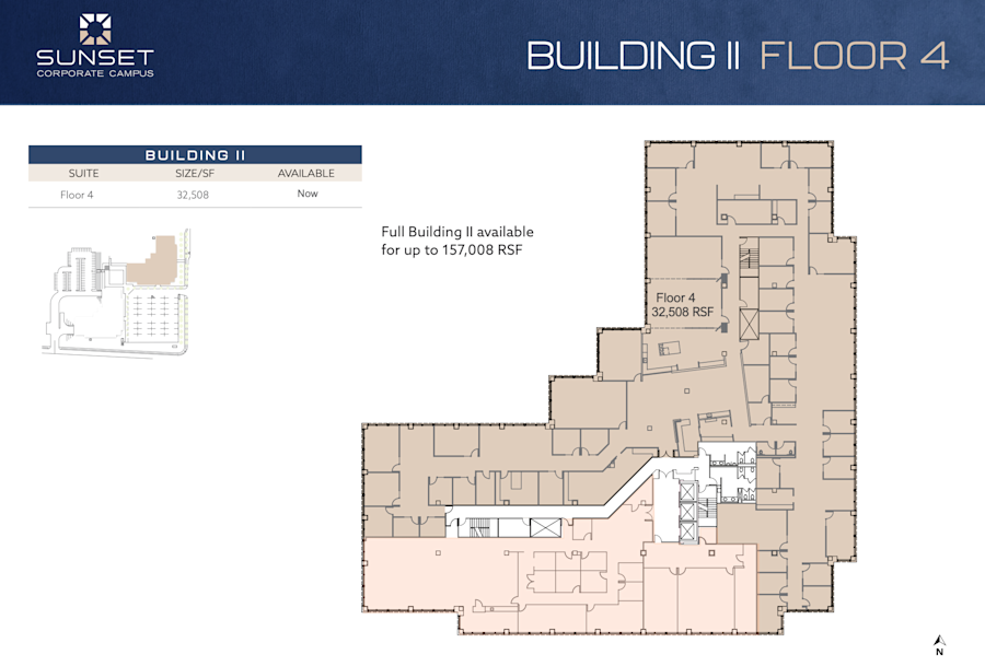 Floor plan - Entire 4th Floor, Suite Floor 4 - Building 2 - Sunset Corporate Campus - 13810 Southeast Eastgate Way