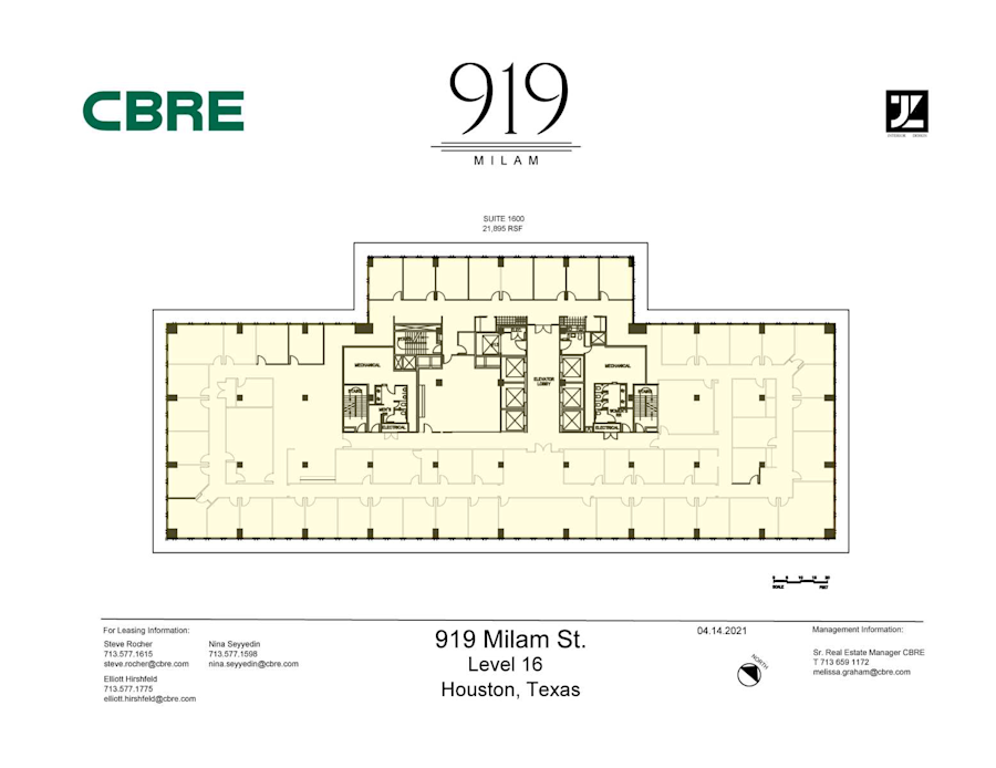 Floor plan - Entire 16th Floor, Suite 1600 - 919 Milam Street
