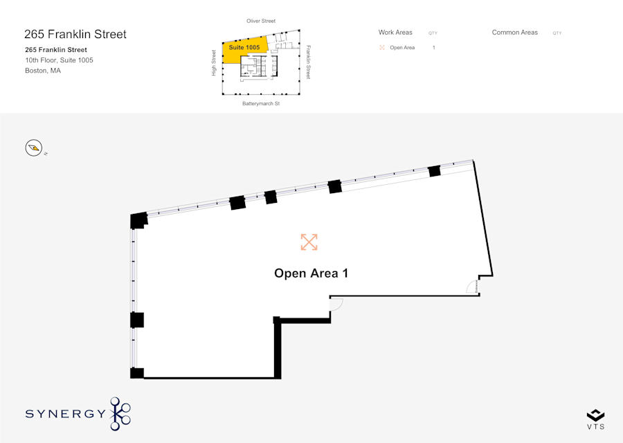 Floor plan - Partial 10th Floor, Suite 1005 - 265 Franklin Street