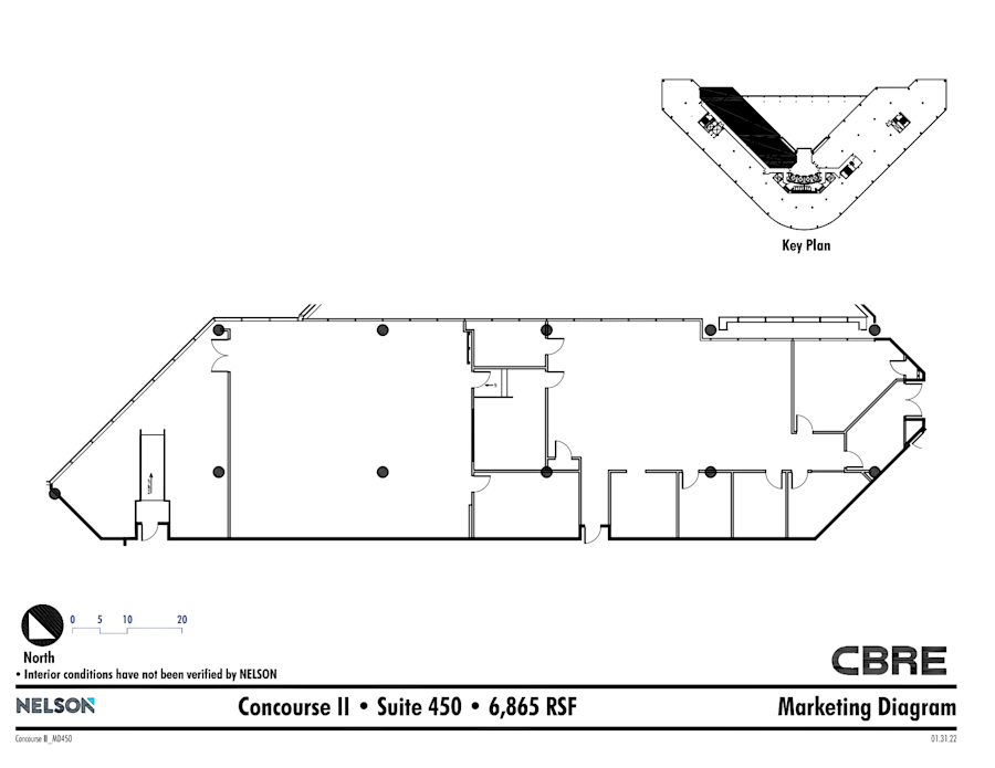 Floor plan - Partial 4th Floor, Suite 450 - Concourse II - The Collective at Concourse - 1 Concourse Parkway
