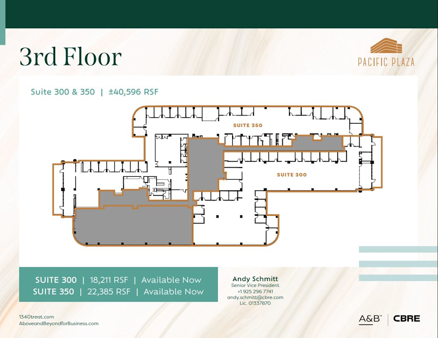 Floor plan - Partial 3rd Floor, Suite 300 - Pacific Plaza - 1340 Treat Boulevard