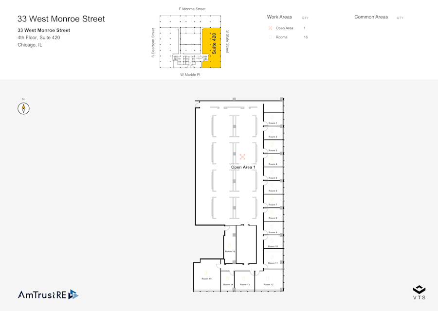 Floor plan - Partial 4th Floor, Suite 420 - 33 West Monroe Street