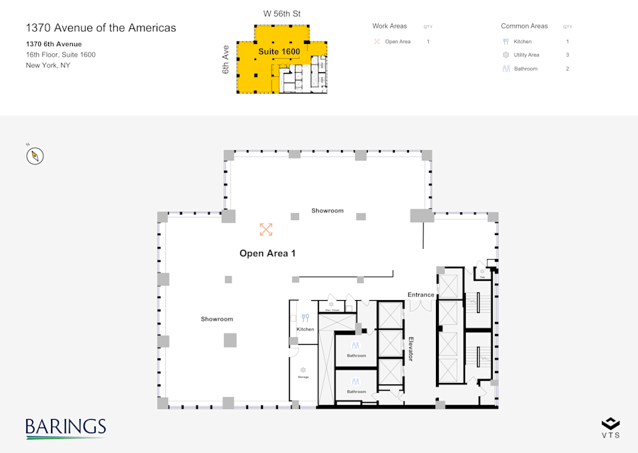 Floor plan - Entire 16th Floor, Suite 1600 - 1370 Avenue of the Americas