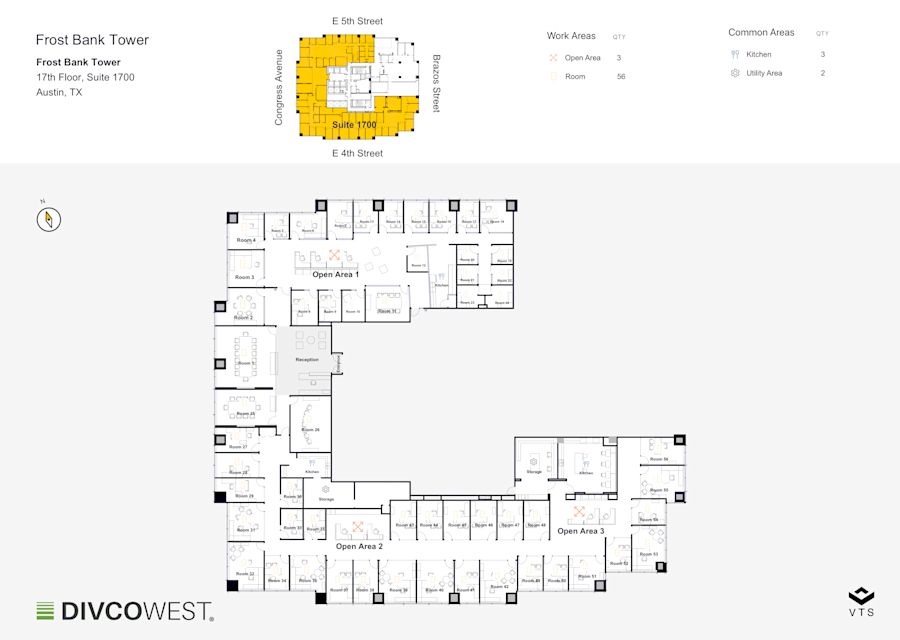 Floor plan of Partial 17th Floor, Suite 1700, Frost Tower