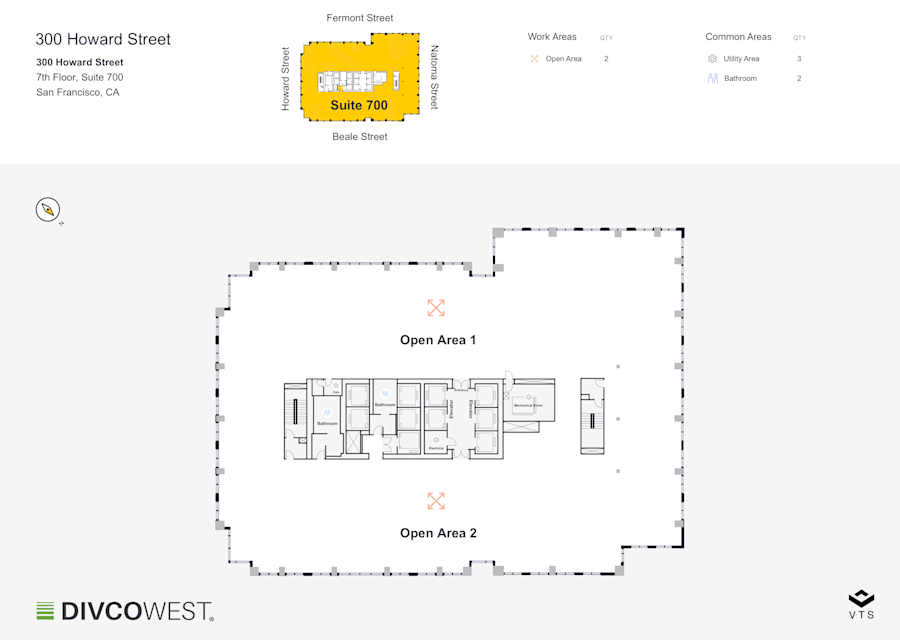 Floor plan of Entire 7th Floor, Suite 700, 300 Howard Street